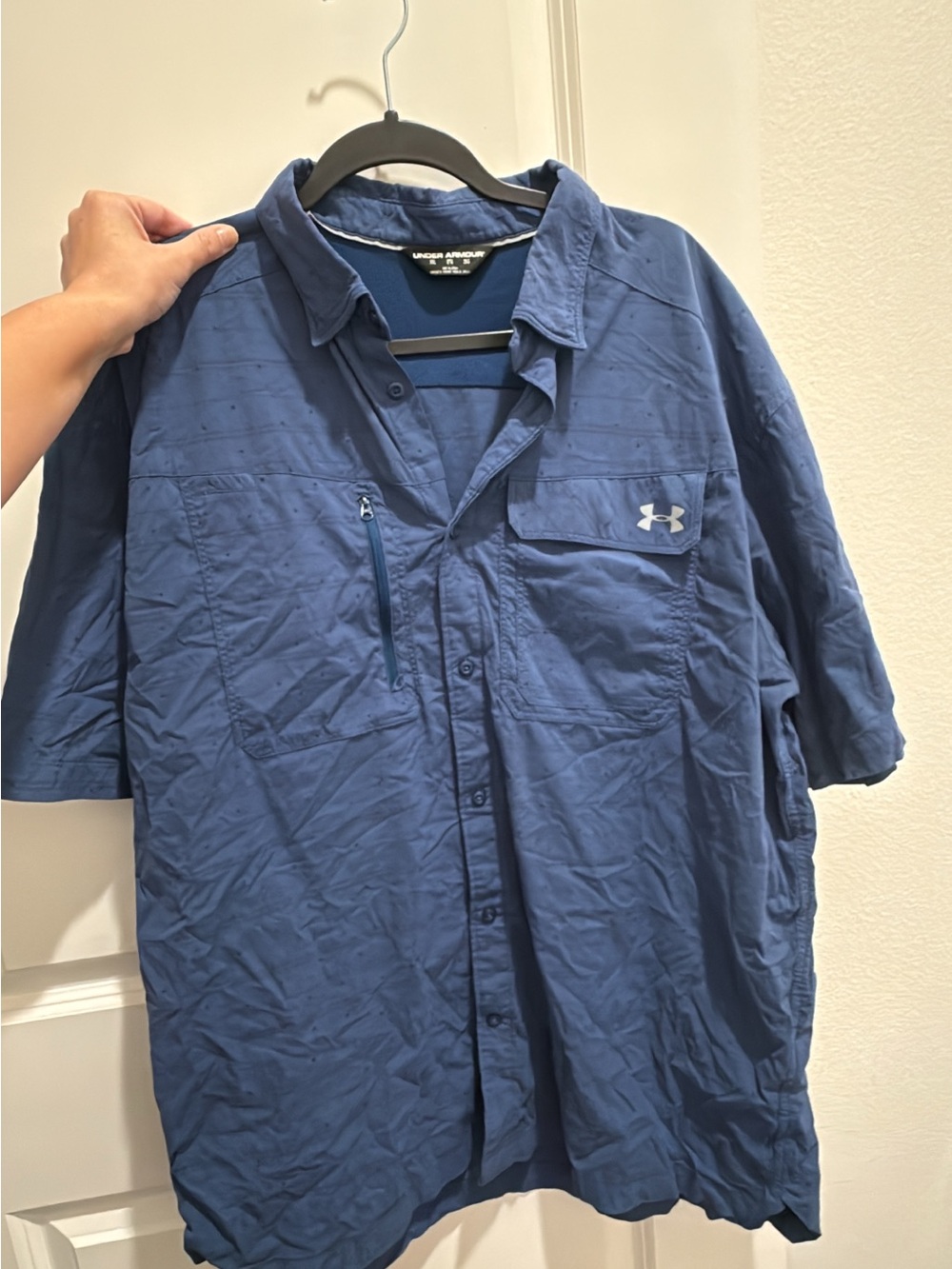 Under Armour Navy Short-Sleeve Performance Button-Up